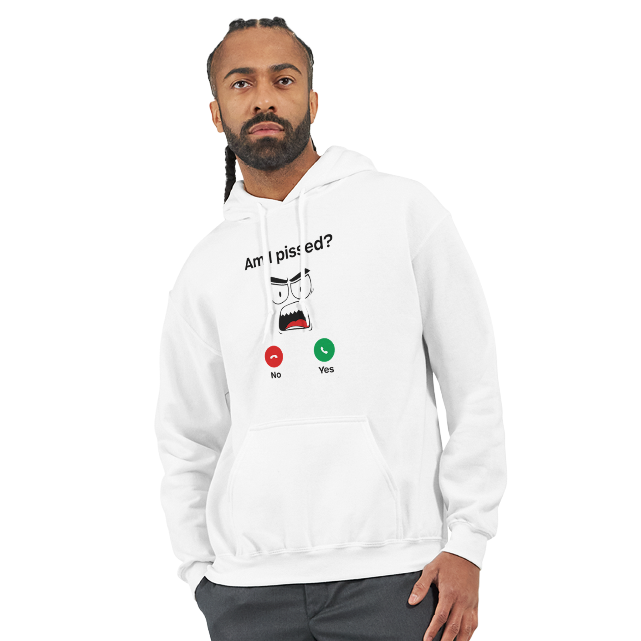 Am I Pissed Print Pullover Hoodie- Image 