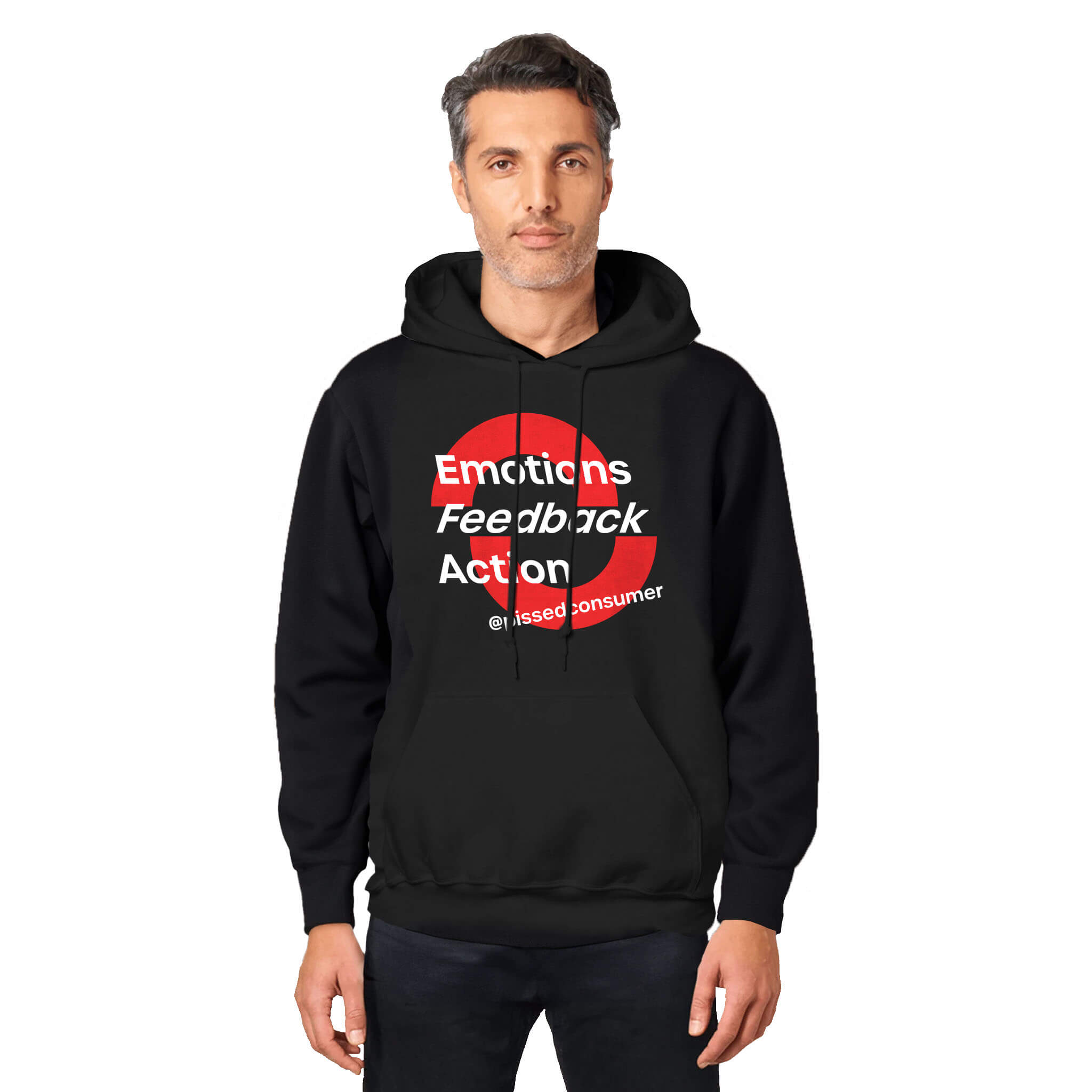 Emotions Feedback Action Print Pullover Hoodie- Image 