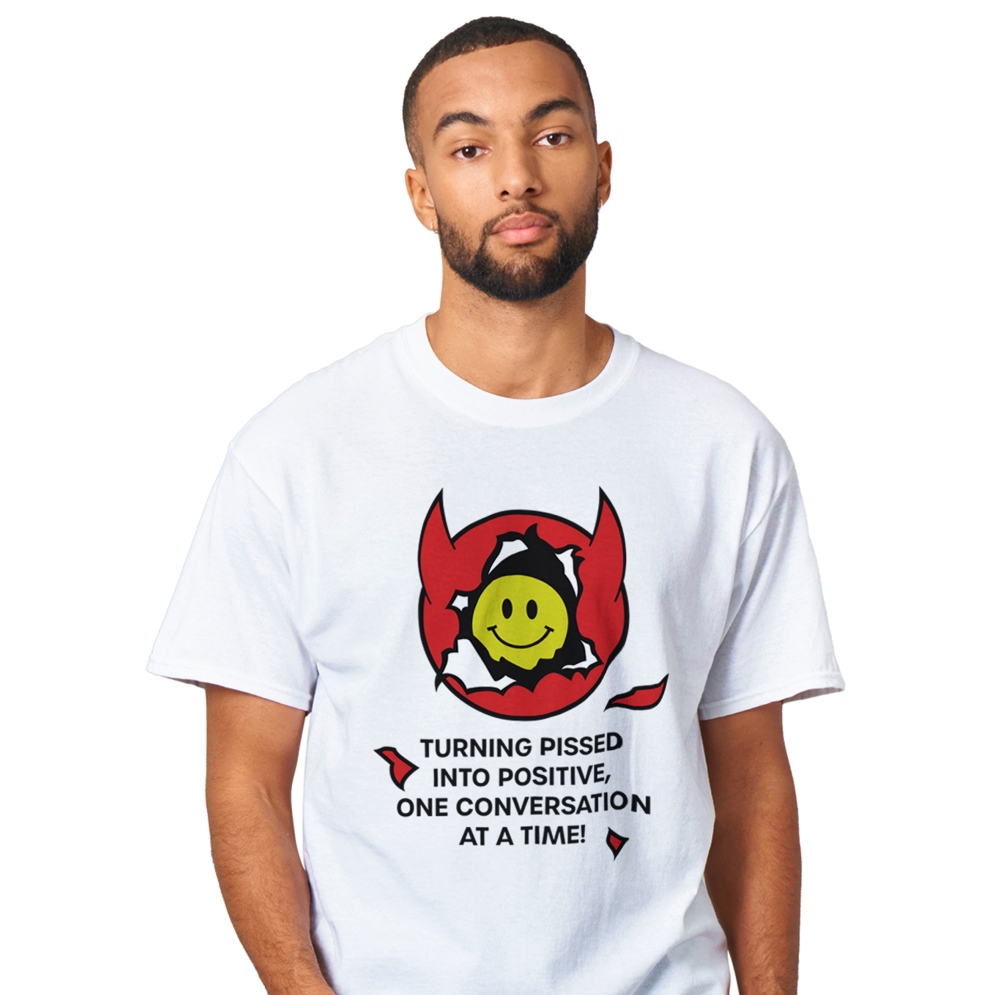 Turning Pissed Into Positive Print T-Shirt- Image 