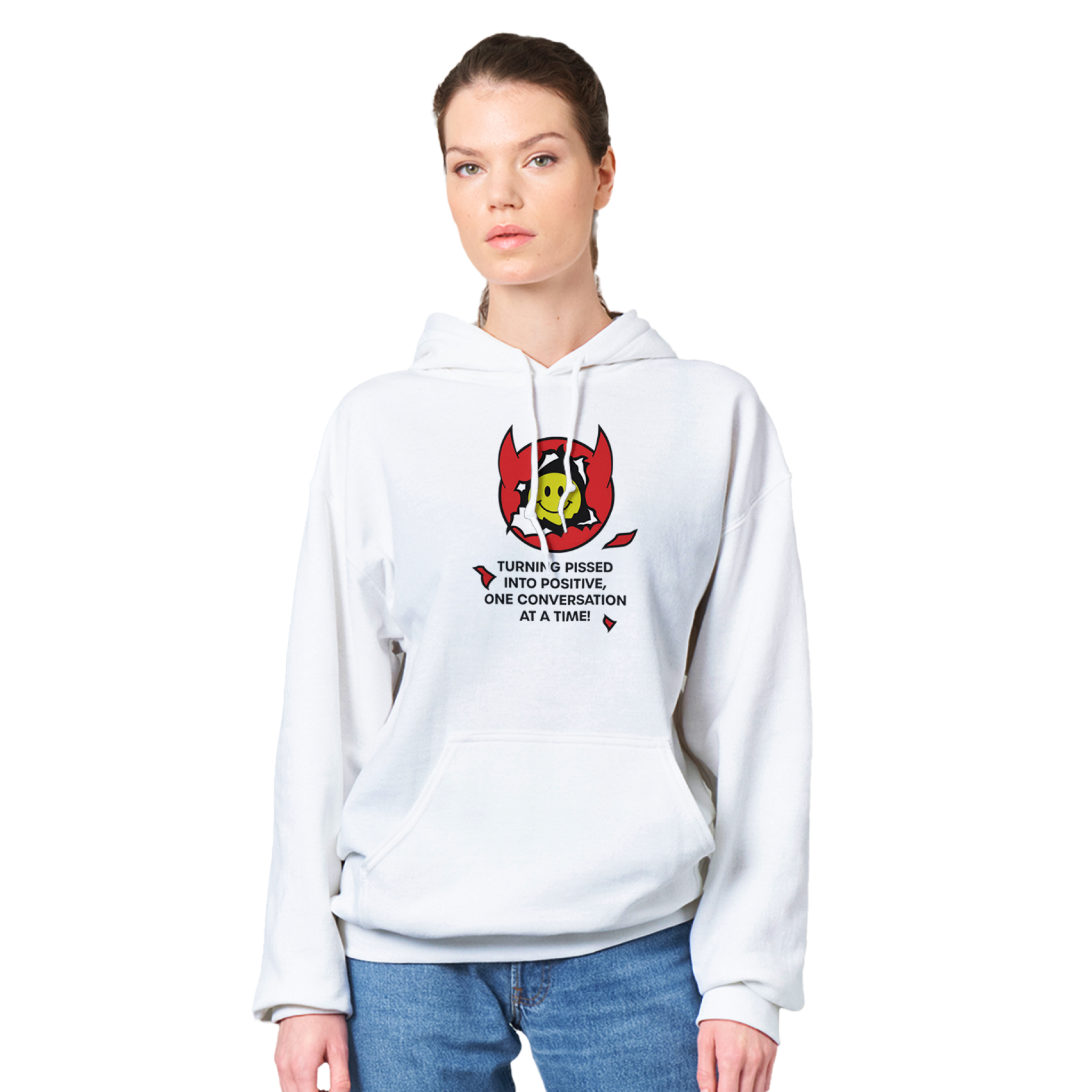 Turning Pissed Into Positive Print Pullover Hoodie- Image 1